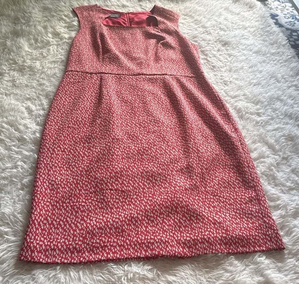 Pendleton Red and White Geometric Print Sleeveless‎ Sheath Dress Size 12